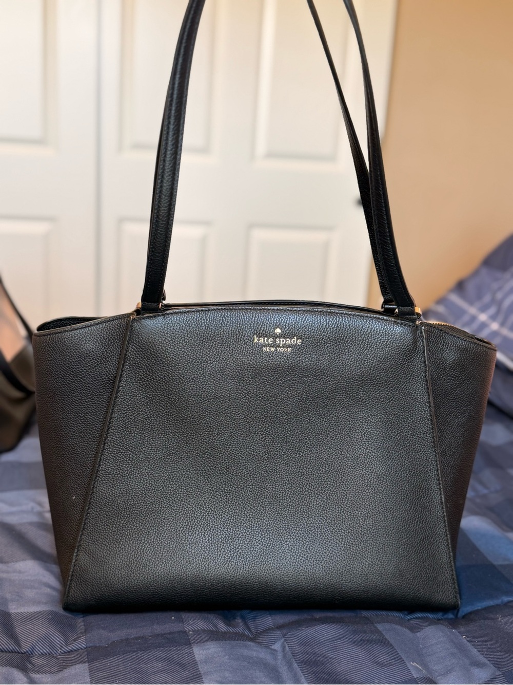 kate spade Black Pebbled Leather Shoulder Tote